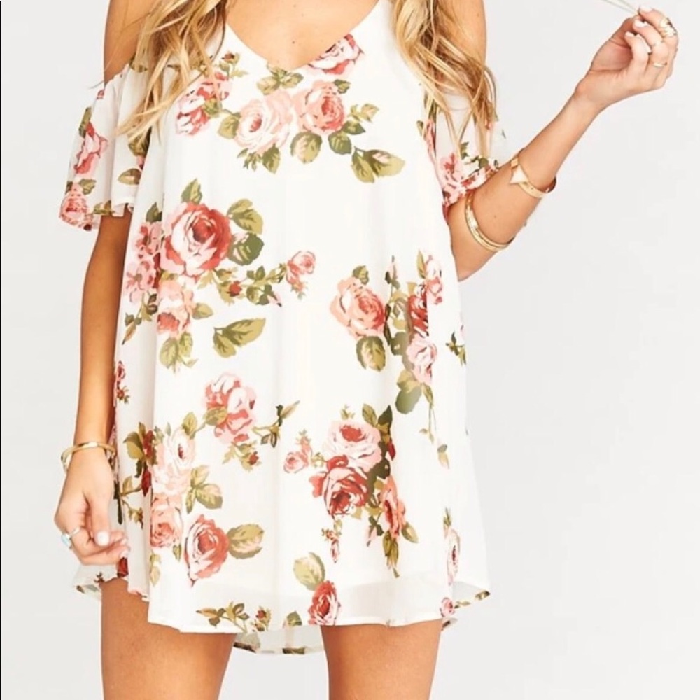 Show Me Your Mumu Birdie Ruffle Mini Dress